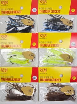 (Lot of 6) Strike King Gold Series Thunder Cricket Vibrating Blade Jig 3/8-1/2oz - Thumbnail 1