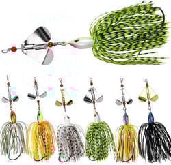 Bass Fishing Spinner Bait Lures, Multicolor Buzzbait Metal Jig 6pcs  - Thumbnail 1