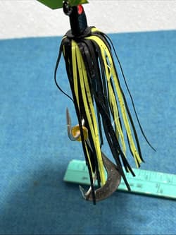 Large Original Chatterbait Black Green And Yellow Fishing Lure - Thumbnail 10