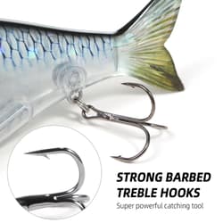 Taruor 7In Glider Fishing Lures Glide Bait Jointed Swimbait W/ Treble Hooks V2D2 - Thumbnail 3