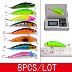 56PCS Minnow Fishing Lure Hard Artificial Mixed Swimbait Crankbait Trolling Pike - Thumbnail 6
