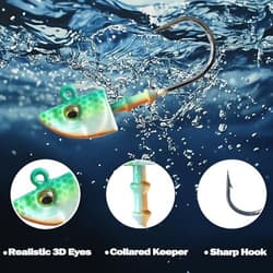 Swimbait Jig Head Swimbait Jigs with 3D Eyes Minnow Jig Heads for Fishing 1/4oz - Thumbnail 4