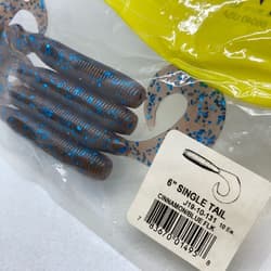 818321 Gary Yamamoto 6 Inch Jumbo Grubs 4 Pieces 131 Cinnamon Blue Flake Conditi - Thumbnail 3