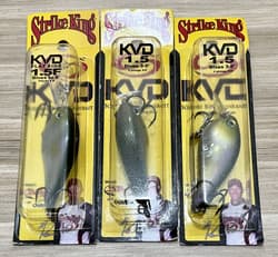 Strike King (Lot Of 3) KVD 1.5F Flat Side Crankbaits, Bass, Free Shipping! NWT! - Thumbnail 8