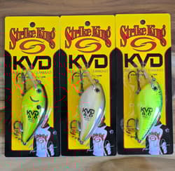 3-Strike King KVD 8.0 Magnum Squarebill Crankbaits 4-1/2" 1-1/8 oz Depth 3-7 ft - Thumbnail 1