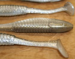 3.5" Swim Minnow Shad Paddle Tail Bass Swimbait Trailer for A Rig 50 pack - Thumbnail 4