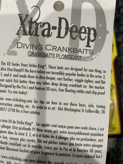 2X Strike King Crankbait HC8XD-U Nude Clear Unpainted Extra Deep Diving Lure - Thumbnail 3