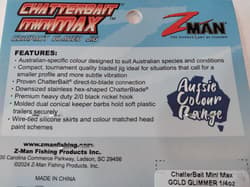 ZMan Chatterbait Mini Max 1/4oz Gold Glimmer Fishing Lure - Thumbnail 5