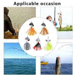 5Pcs Bass Fishing Lures Spinner Baits Topwater Fishing Lures Fishing Accessories - Thumbnail 6