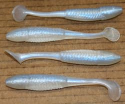 5" Swim Minnow Alewife Paddle Tail Swimbait Trailer for A Rig 50 pack Bulk Bag - Thumbnail 1