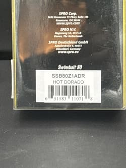 Spro BBZ-1 Swimbait 80 Fast Sink 8" Ocean Bait Hot Dorado Fishing Lure NIP NEW - Thumbnail 3