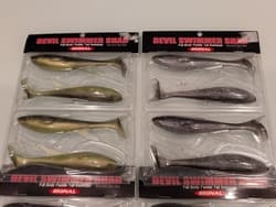 Signal Devil Swimmer Shad 5" 4 pack Swimbait Worm Lure Alabama Rig Unused - Thumbnail 3