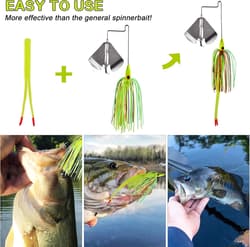 Buzzbaits Spinner Baits for Bass 4 inch, White, Yellow, Chartreuse, Black  - Thumbnail 5