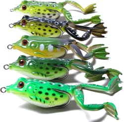 Topwater Frog Lure Set - 5 Realistic Weedless Soft Swimbaits for Bass Fishing - Thumbnail 9