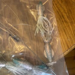 9” Umbrella Rig 4 Arm 11” With 5.5” Squid (9)  8/0 Mustad New Pkg Blue/pink Pep - Thumbnail 8