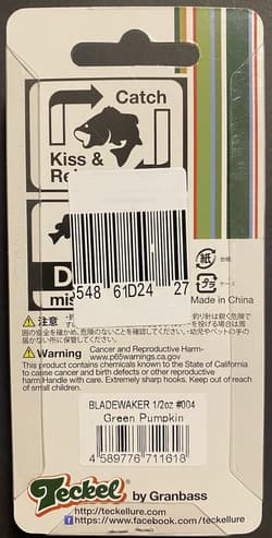 Teckel Bladewaker Chatterbait 1/2oz - Thumbnail 2