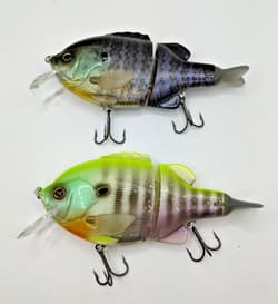 2Lot Deps Bull Doze Jr. JDM Japan Glide Jointed Bluegill swimbait HTF NIP Rare - Thumbnail 1