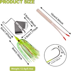 Buzzbaits Spinner Baits for Bass 4 inch, White, Yellow, Chartreuse, Black  - Thumbnail 4