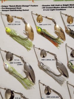 Yakima Baits Hildebrandt Elite Pro-Series Spinnerbait Display Sample Board  - Thumbnail 4