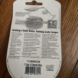 DISCONTINUED TERMINATOR T-1 TITANIUM 3/8 OZ SPINNERBAIT Emerald Shiner! New - Thumbnail 5