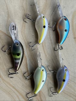 Strike King Deep Dive Crank Baits 2-1/2 “ various colors an depths Lot of 5  - Thumbnail 1