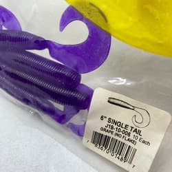 818320 Gary Yamamoto 6 Inch Jumbo Gloves 4 Pieces 006 Grape Condition B - Thumbnail 3