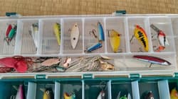 Old Lure Set Tackle Box Heddon Daiwa Cordell Lures Bogast Strike King Rare - Thumbnail 3