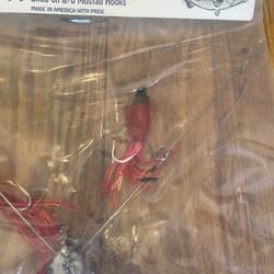 9” Umbrella Rig 4 Arm 11” With 5.5” Squid (9)  8/0 Mustad New Pkg Red Black Head - Thumbnail 7