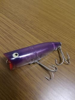 Heddon Chugger Spook Research Purple Clear Vintage Used–Rare Color - Thumbnail 1