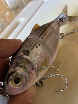 Pogie Lure SHAD Menhaden 2.30 oz. Orig. OC Swimbait White Bait 🔥BASS/Striper - Thumbnail 2