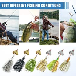 Bass Fishing Lures Kit Buzzbait Lure Large, Style A-12pcs - Thumbnail 5