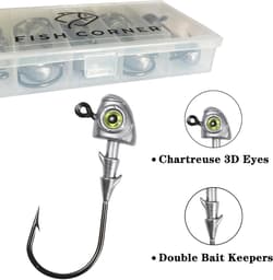 Swimbait Jig Heads Fishing Jigs Swim Bait Jighead with Two Bait Keepers and 3D E - Thumbnail 4