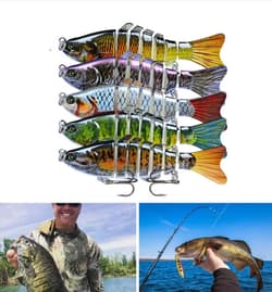 7 Segment Fishing Lure multi-section 10CM  Artificial Bionic Bait Accessories - Thumbnail 1