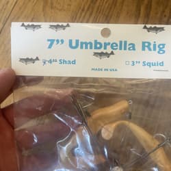 7” Umbrella Rig 4 Arm With 4” Shad (5)  Pearl Shim New In Package McKala Fishing - Thumbnail 2