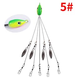 5Pcs Alabama Rig 5 Arms 4 Blades Umbrella Rig Fishing Lures Bait Bass Crappie - Thumbnail 11