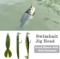 Swimbait Jig Heads Fishing Jigs Swim Bait Jighead with Two Bait Keepers and 3D E - Thumbnail 6