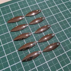 1 Silver Willow Leaf Blade 10 Pieces Metal Jig Head Rubber Vibration Custom Part - Thumbnail 2