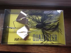HM Custom Lures Teckel Quazkiller Twin Buzzbait 1/2oz. 06 Black Gold Downdraft - Thumbnail 9