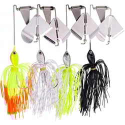 4-Pack Buzzbait Spinnerbaits for Bass & Pike - Unique Sounds, Vibrant Colors - Thumbnail 1