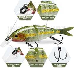 Lifelike Fishing Lures for Bass Trout Crappie, Swimbait for Freshwater Saltwater - Thumbnail 3