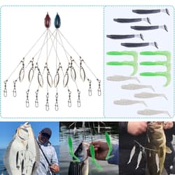 5 Arms Alabama Rig Fishing Lure Umbrella Rig w/Spinner for Striper Boat Trolling - Thumbnail 6