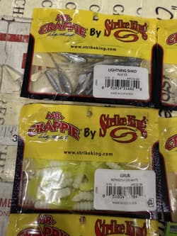 7X Mix Lot Strike King Panfish Mr Crappie Curly Tail Grub Fishing Lures - Thumbnail 2