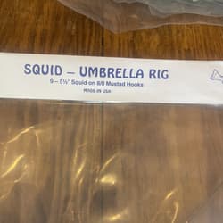 9” Umbrella Rig 4 Arm 11” With 5.5” Squid (9)  8/0 Mustad New Pkg Blue/pink Pep - Thumbnail 13