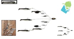 Bass Catching Umbrella Rig with 8 Blades - Includes Swim Baits & Jig Heads - Thumbnail 2