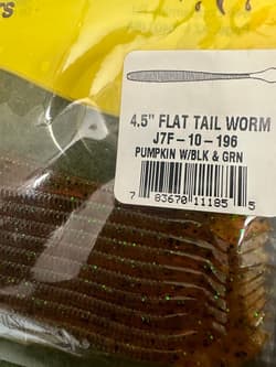 NO.6660 Gary Yamamoto 4.5 inch Flat Tail Worm Near Mint 4-piece Set - Thumbnail 4