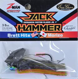 (Ct of 2) Z-Man Evergreen Chatterbait Jack Hammer 3/8 oz Evergreen Custom Blade! - Thumbnail 3