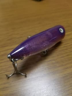 Heddon Chugger Spook Research Purple Clear Vintage Used–Rare Color - Thumbnail 7