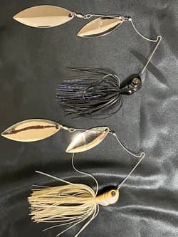 Evergreen Spinnerbait 3/4oz Double Blade Fishing Lure Black Silver Set - Thumbnail 2