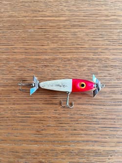 W Swisher Wood RH Topwater Double Buzzbait Lure 10cm Balsa Used - Thumbnail 2