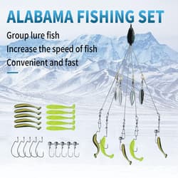 21Pcs 5 Arms Alabama Umbrella Rig for Bass Striper Rig Fishing Lures Bait Kit wi - Thumbnail 2
